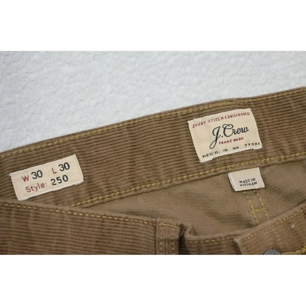 J Crew Flex Slim Fit‎ Corduroy Pants Brown Flat Chino Mens Size 30 x 28(Altered)
